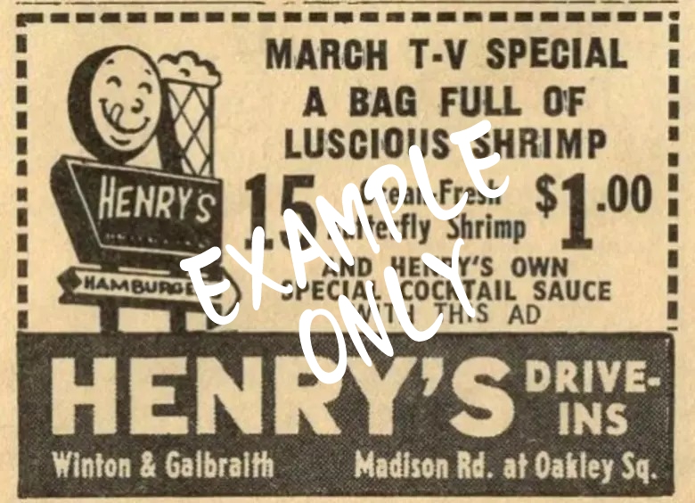 Example coupon from Cincinnati